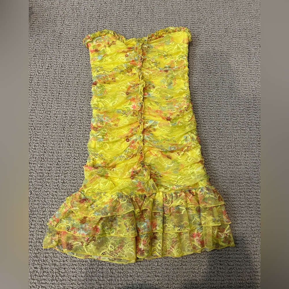 FOREVER 21 YELLOW FLORAL DRESSS